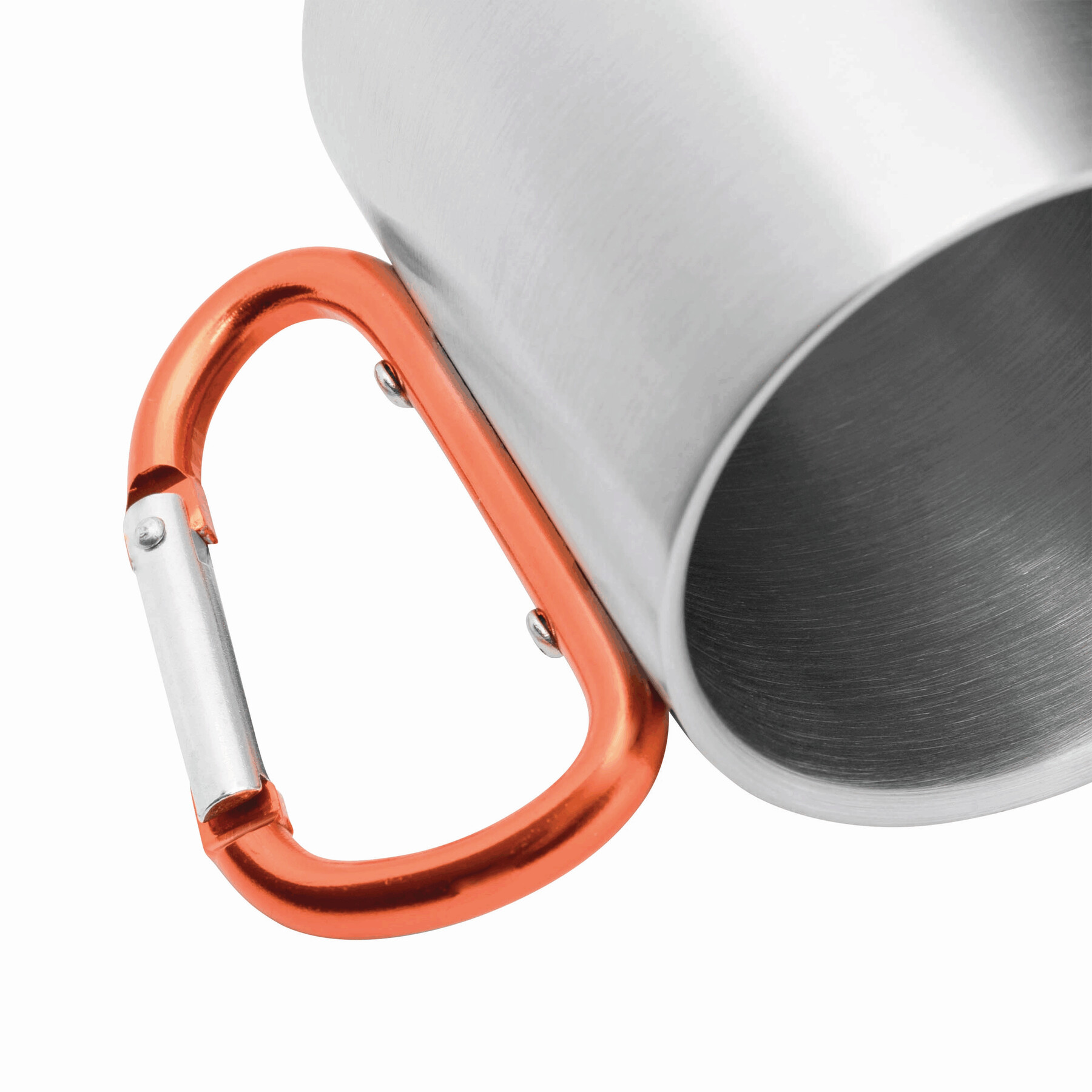 Edelstahl Becher HIKING DAY, orange, silber