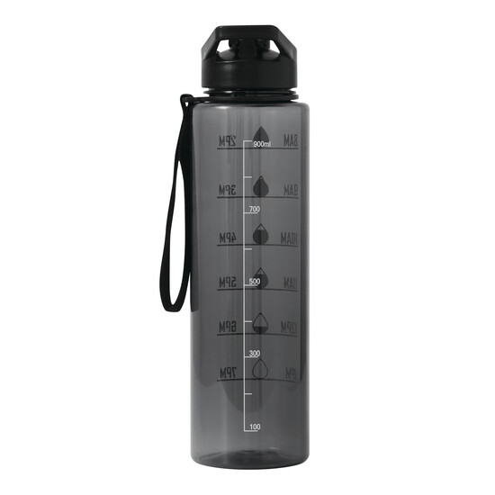 Sport-Trinkflasche AQUA LEVEL, schwarz