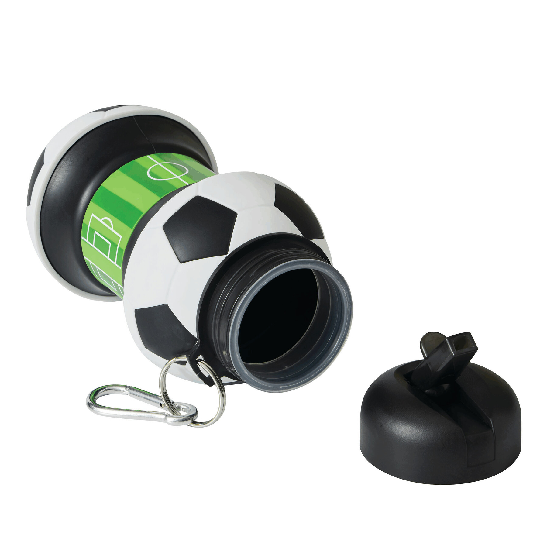 Faltbare Trinkflasche SOCCERMATE, schwarz