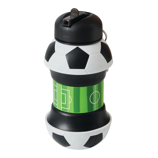Faltbare Trinkflasche SOCCERMATE, schwarz