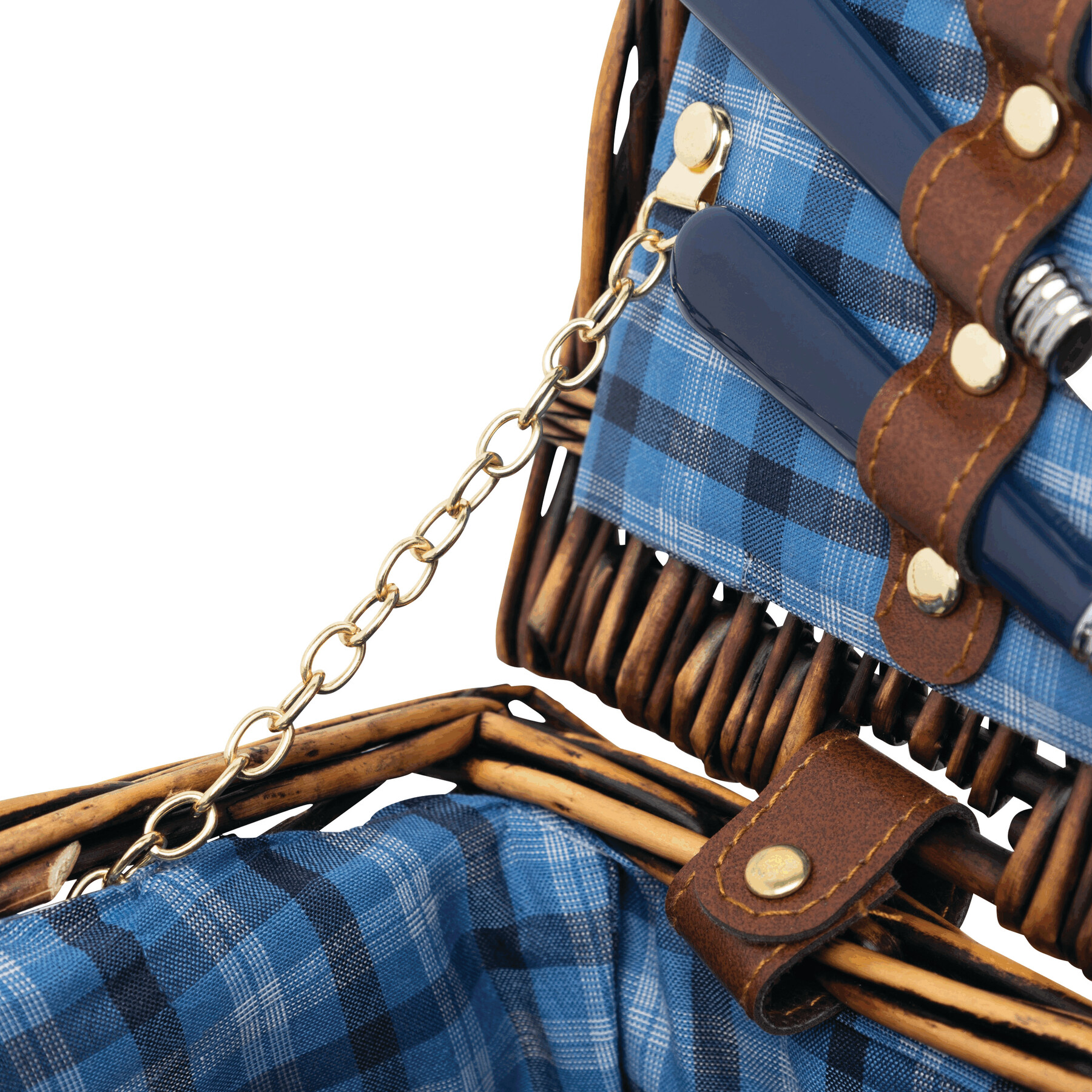 Weiden-Picknickkorb SUMMERTIME, blau