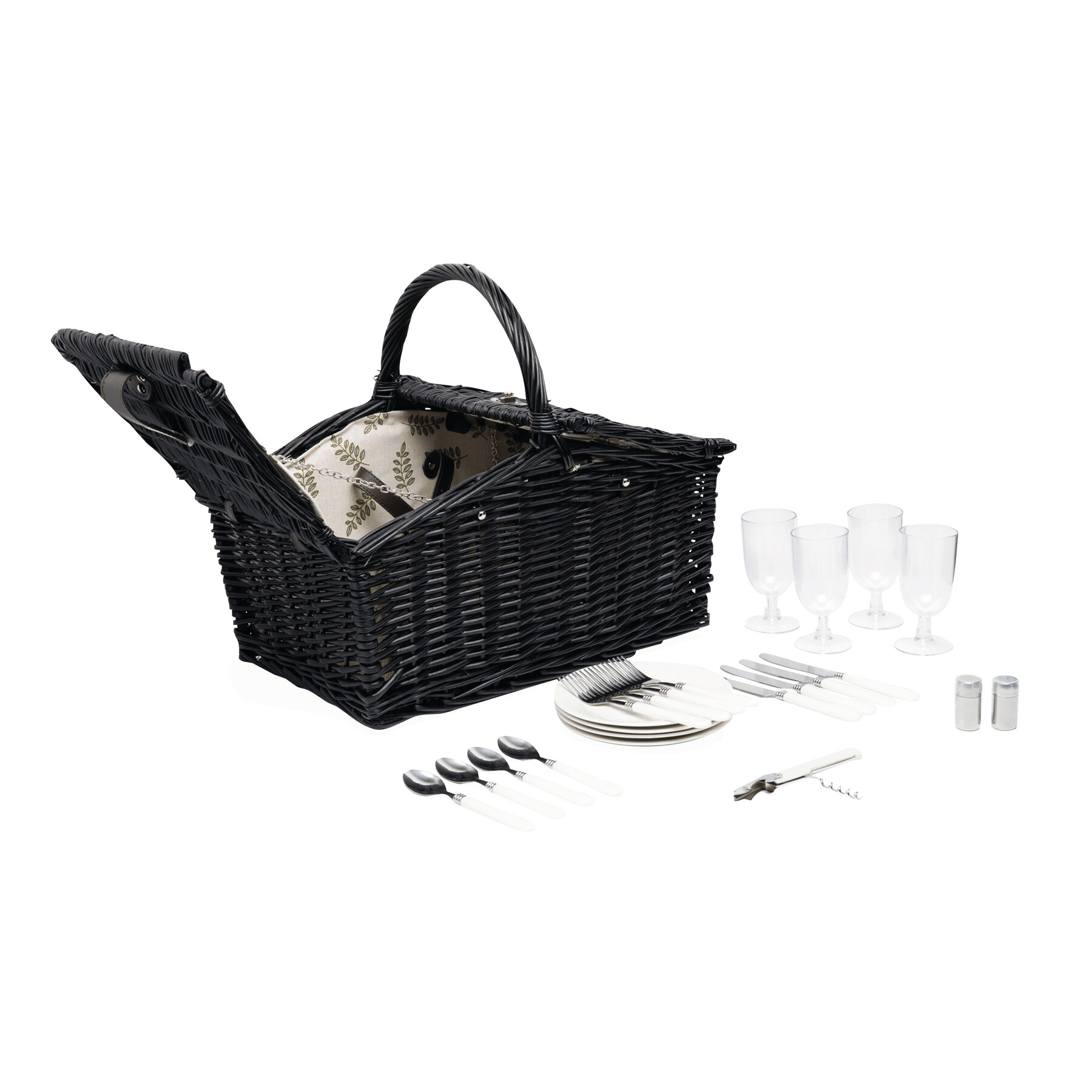 Weiden-Picknickkorb RICHMOND PARK für 4 Personen, dunkelbraun