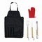 Grill-Schürze mit Grillbesteck GREAT BBQ, rot, schwarz, silber