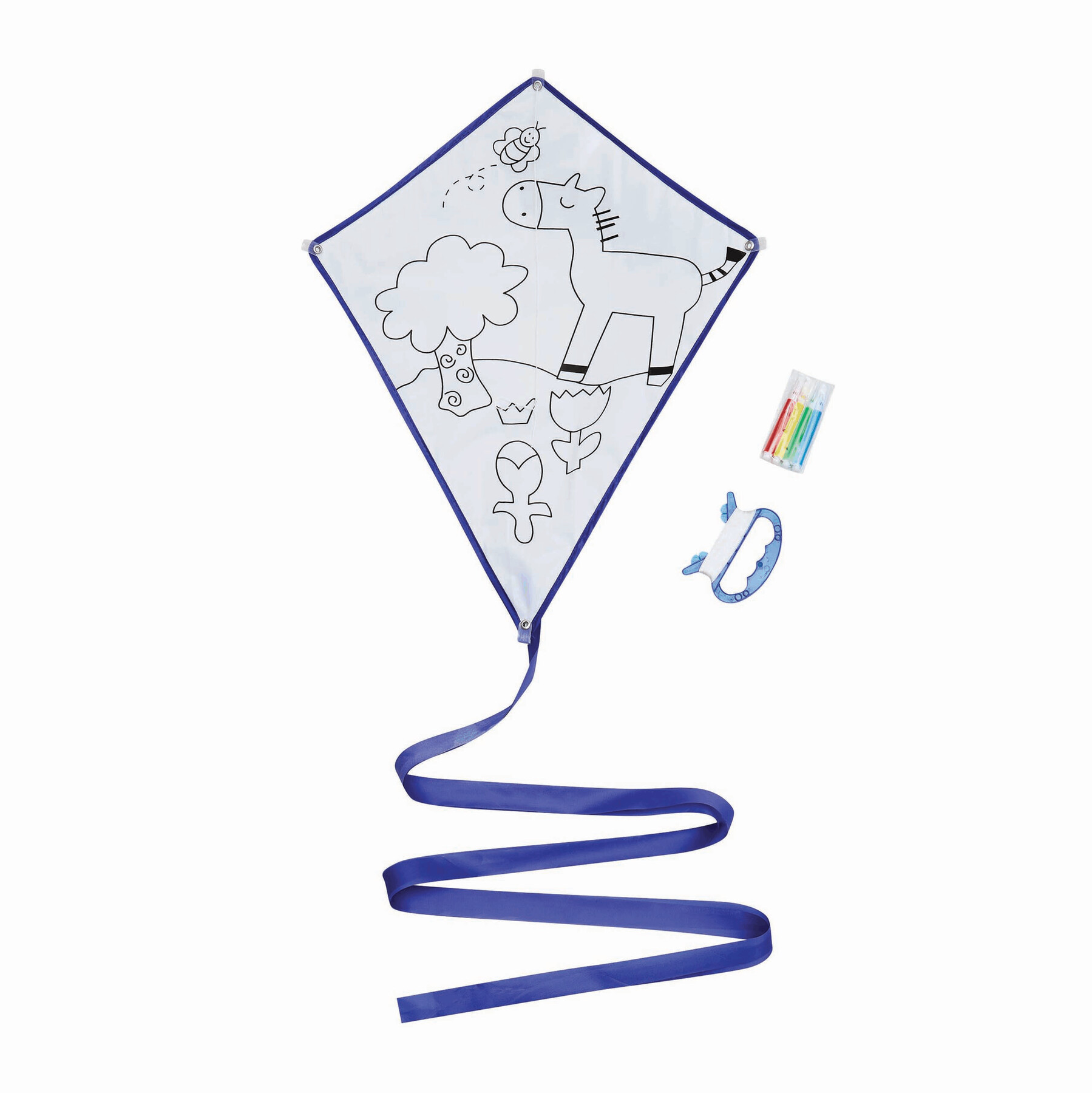 Drachen zum Bemalen ARTISTIC, blau, weiß