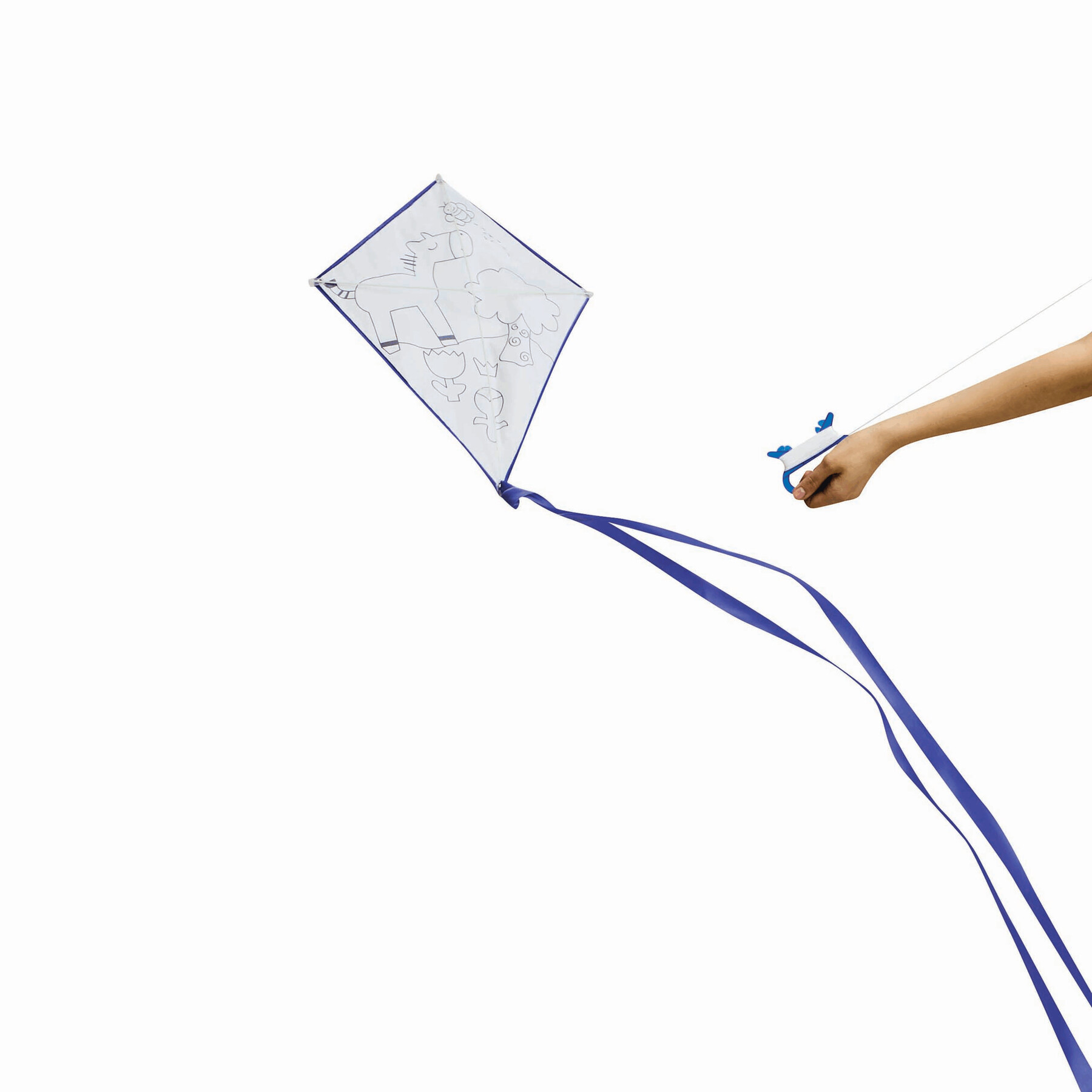 Drachen zum Bemalen ARTISTIC, blau, weiß