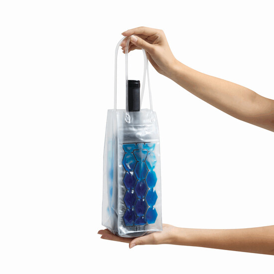 Kühltasche ICE CUBE, blau, transparent