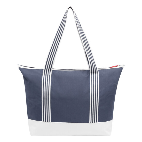 Strandtasche MARLENE, beige, marineblau