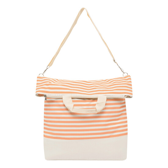 Strandtasche JUIST, beige, rot