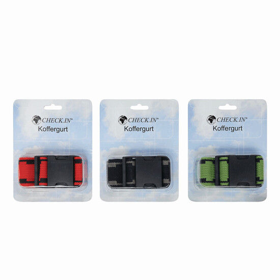 Koffergurt FIX, grün, rot, schwarz