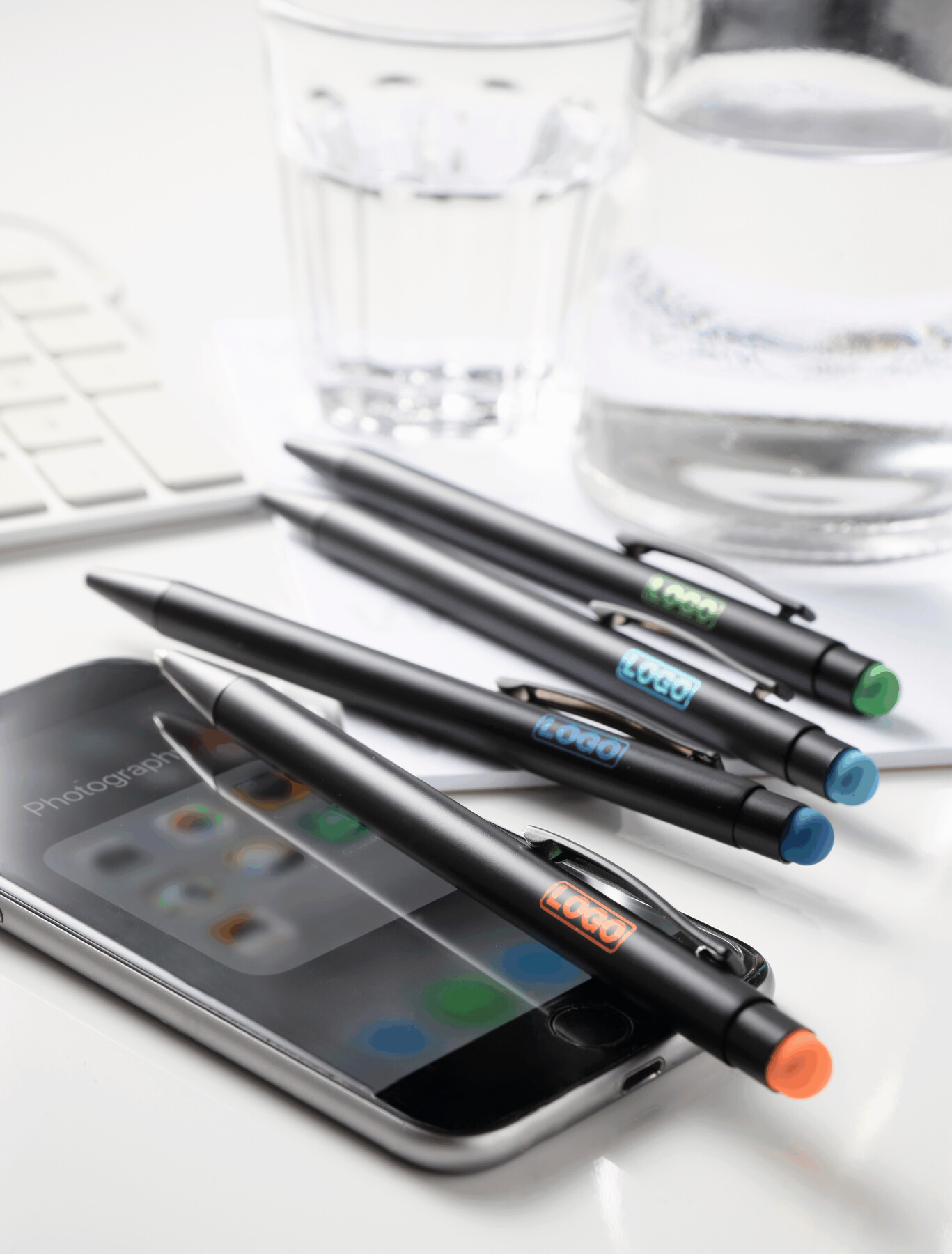 Alu-Kugelschreiber BLACK BEAUTY, orange, schwarz