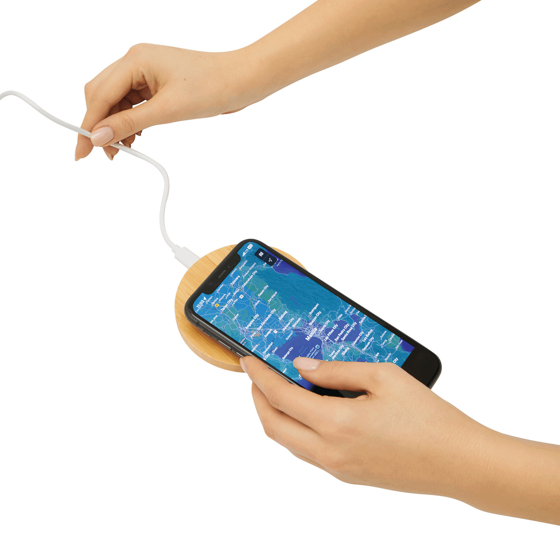 Drahtlose Ladestation POWER PLATE, braun