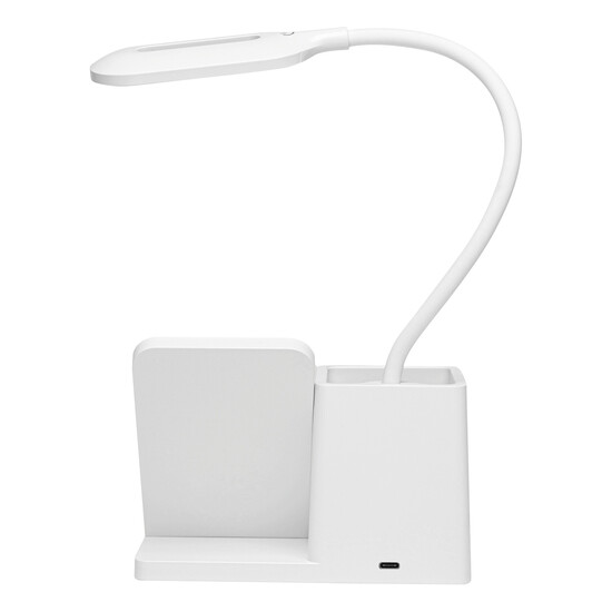 Schreibtisch-Lampe mit Ladestation LIGHT & CHARGE, weiß