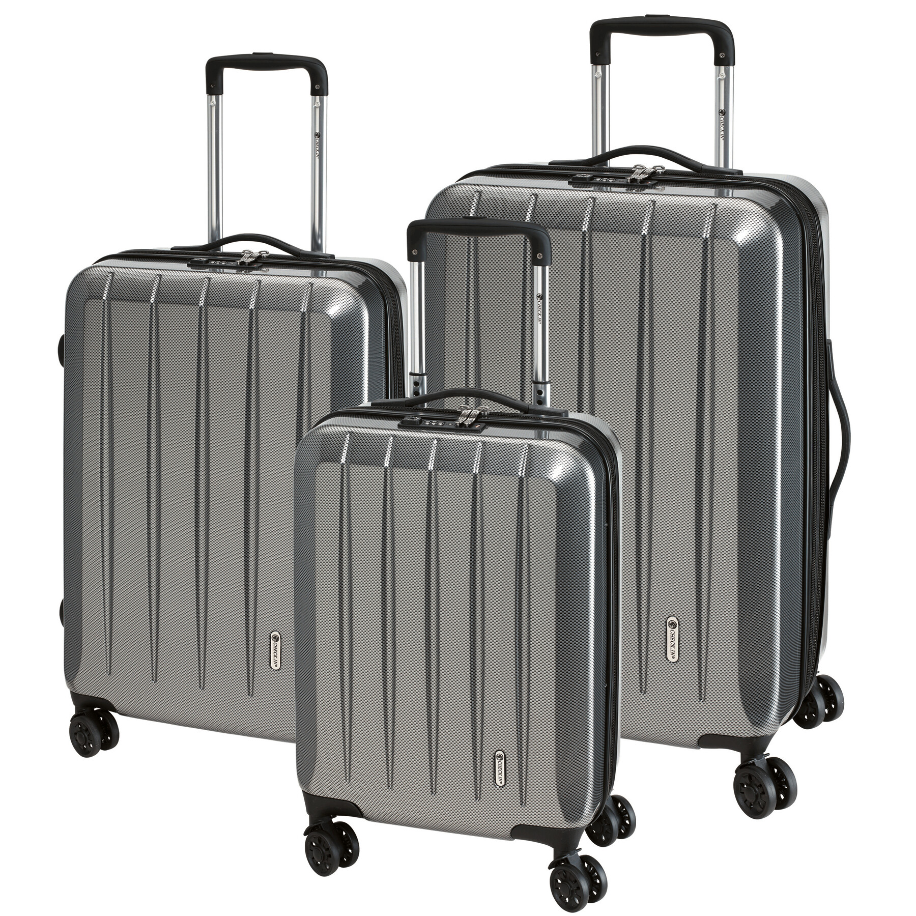 Trolley-Set LONDON 2.0, 3-tlg., carbon silber