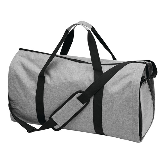 Reisetasche MILANO mit integriertem Kleidersack, grau, schwarz