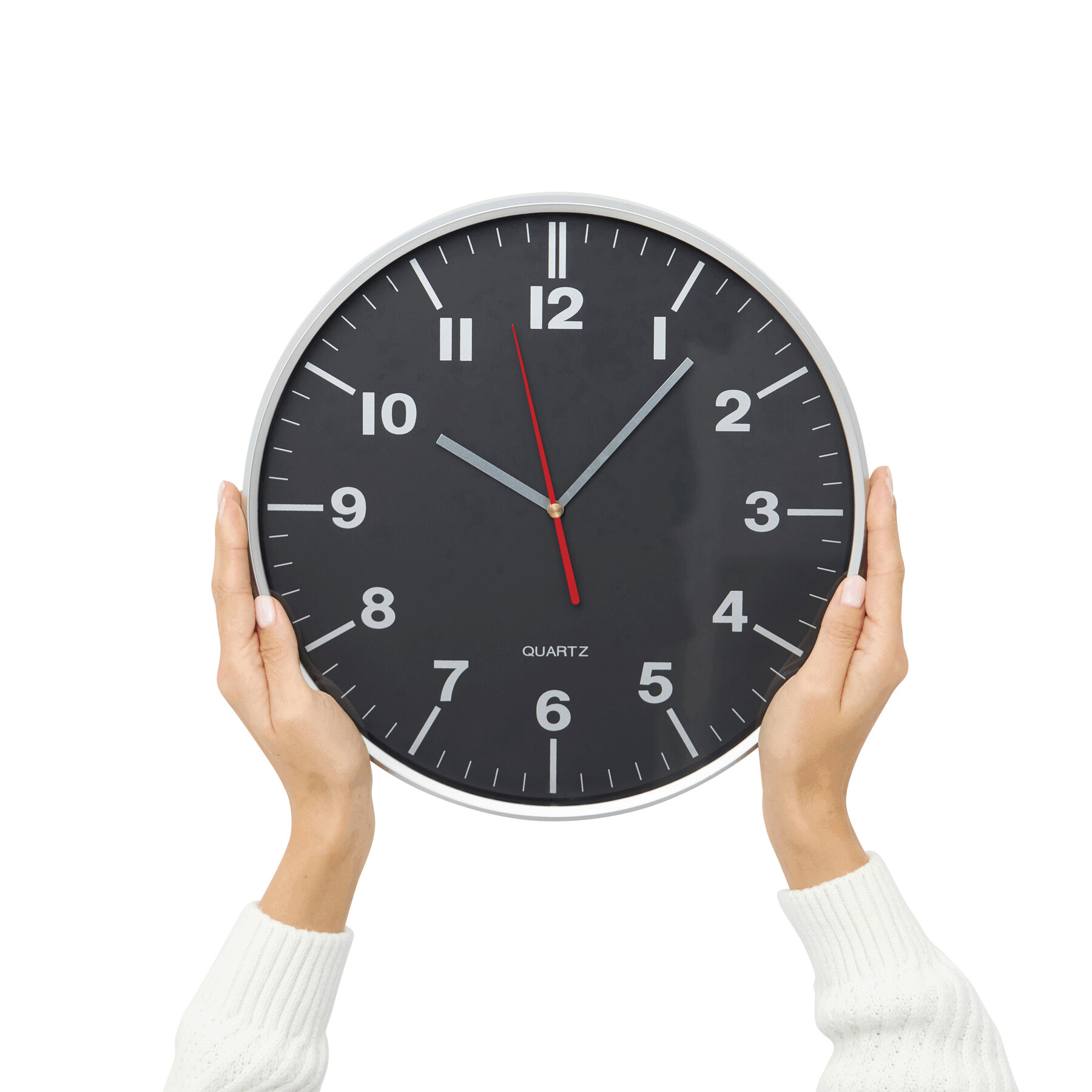 Wanduhr HEMERA, schwarz, silber