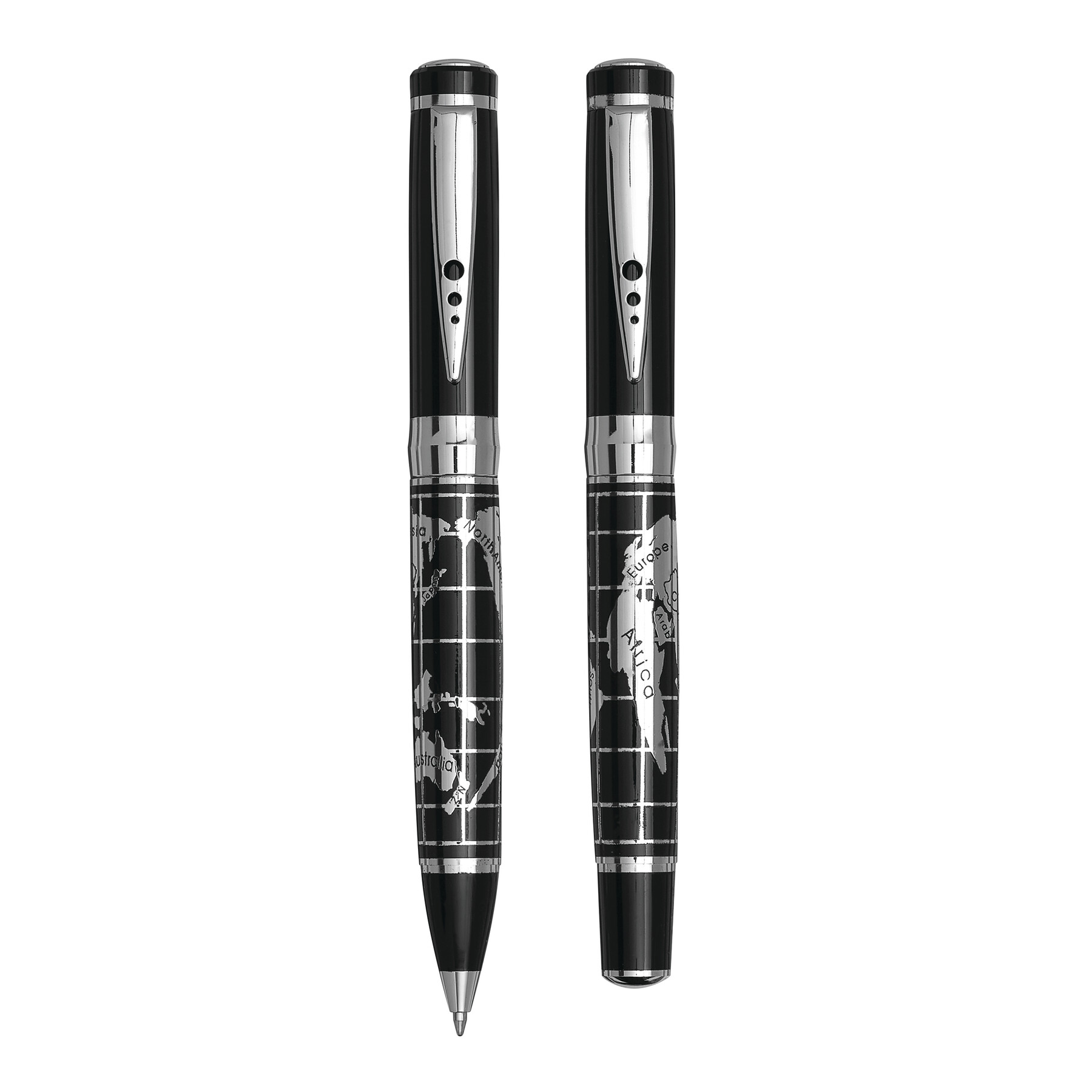 Schreibset INTERCONTINENTAL, schwarz, silber