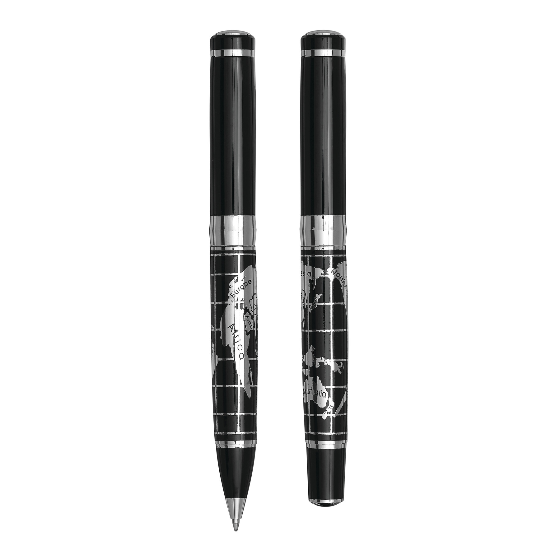 Schreibset INTERCONTINENTAL, schwarz, silber