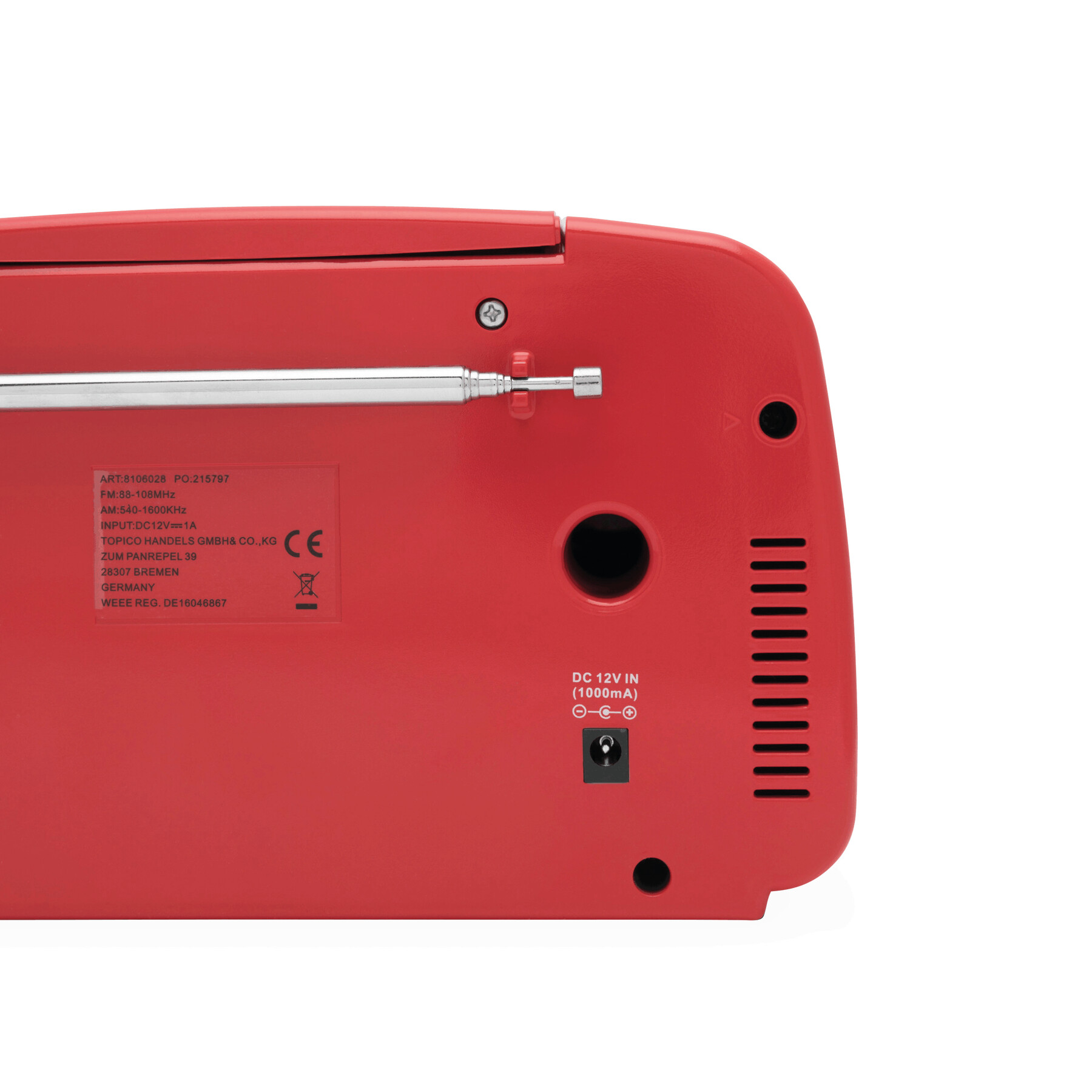 CD-Radiorekorder DINER, rot, silber