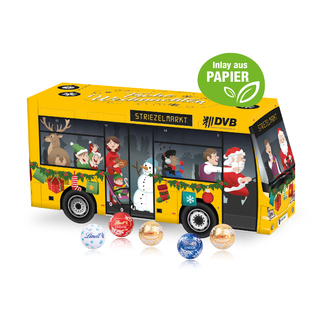 3D Adventskalender "Bus" mit Lindt Schokolade mit Papier-Inlay