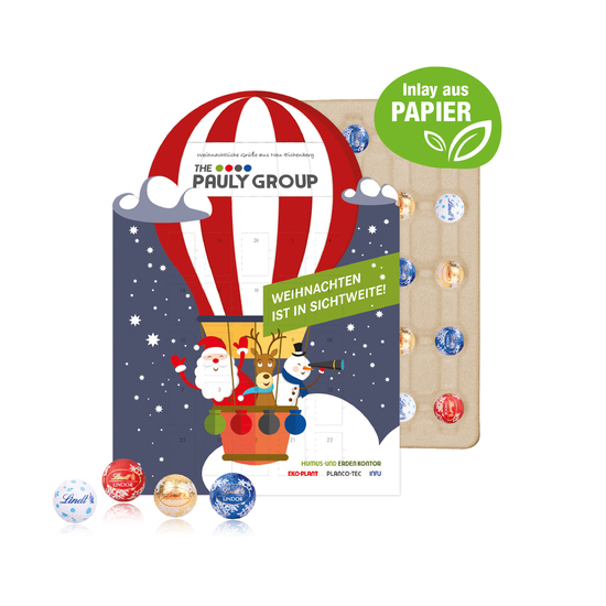 Adventskalender "individuelle Kalenderform" mit Lindt Schokolade