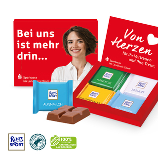 Grußkarte mit Ritter SPORT Schokolade