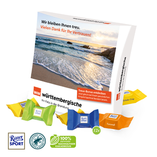 Präsentbox mit Ritter SPORT Schokowürfel