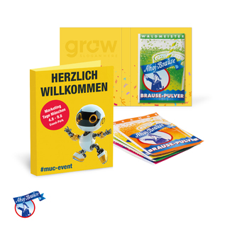 Werbe-Klappkarte mit Ahoj-Brause Pulver