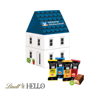 3D Präsent "Haus" mit Lindt HELLO Mini
