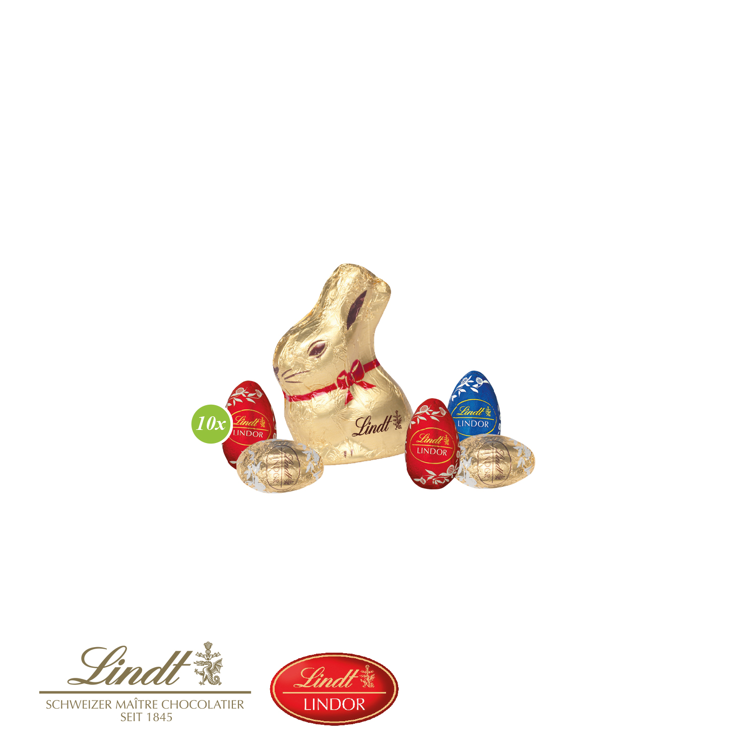 Werbe-Hase mit Schokoladenmischung von Lindt