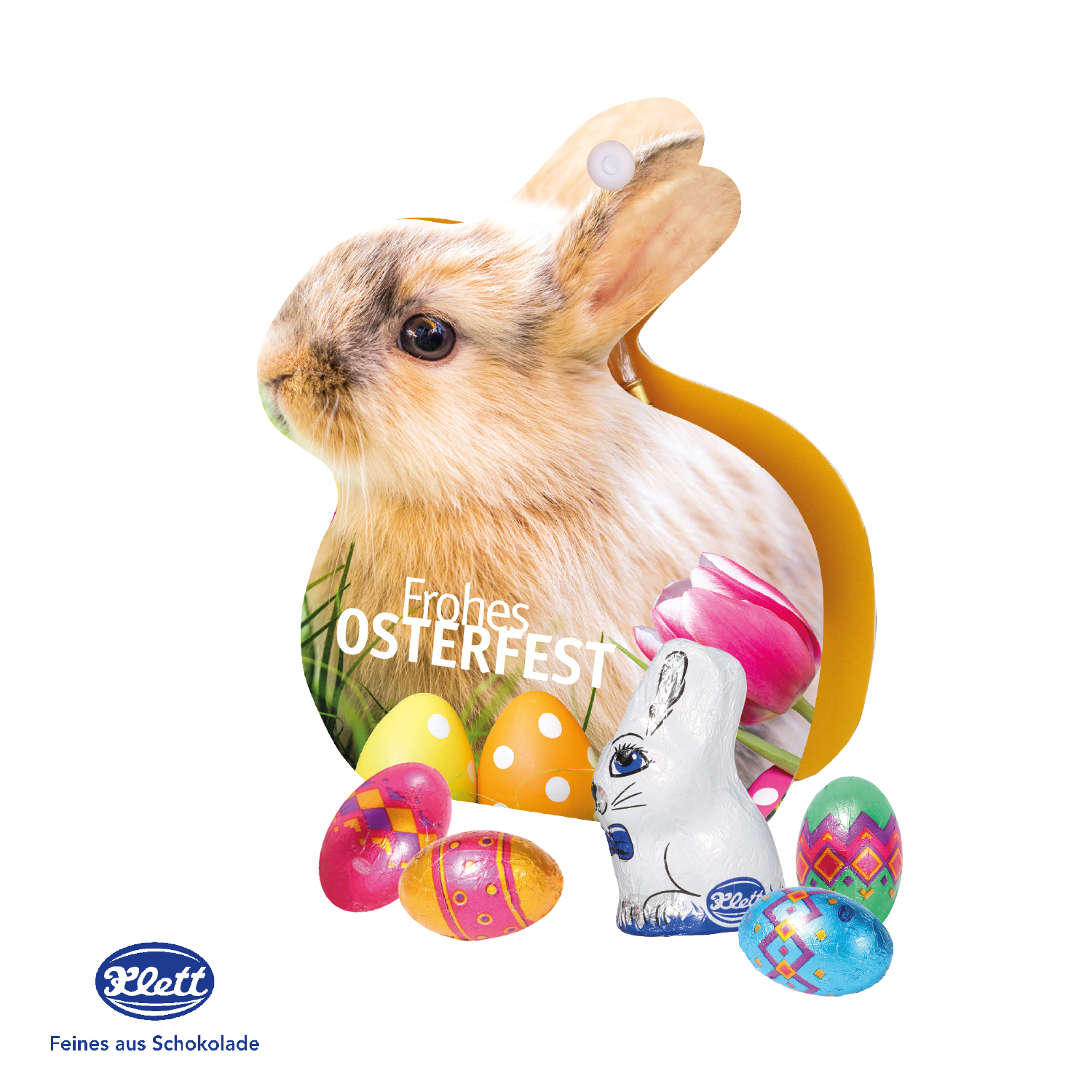 Werbe-Hase mit Schokoladenmischung von Klett