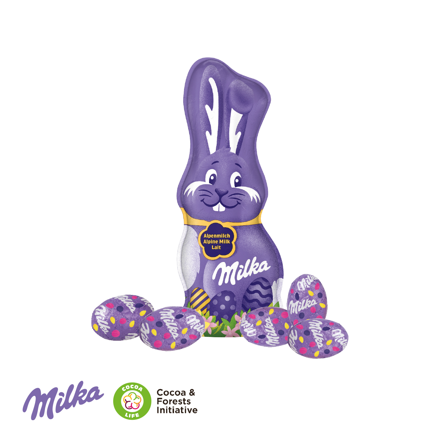 Großes Osternest mit Schokolade von Milka