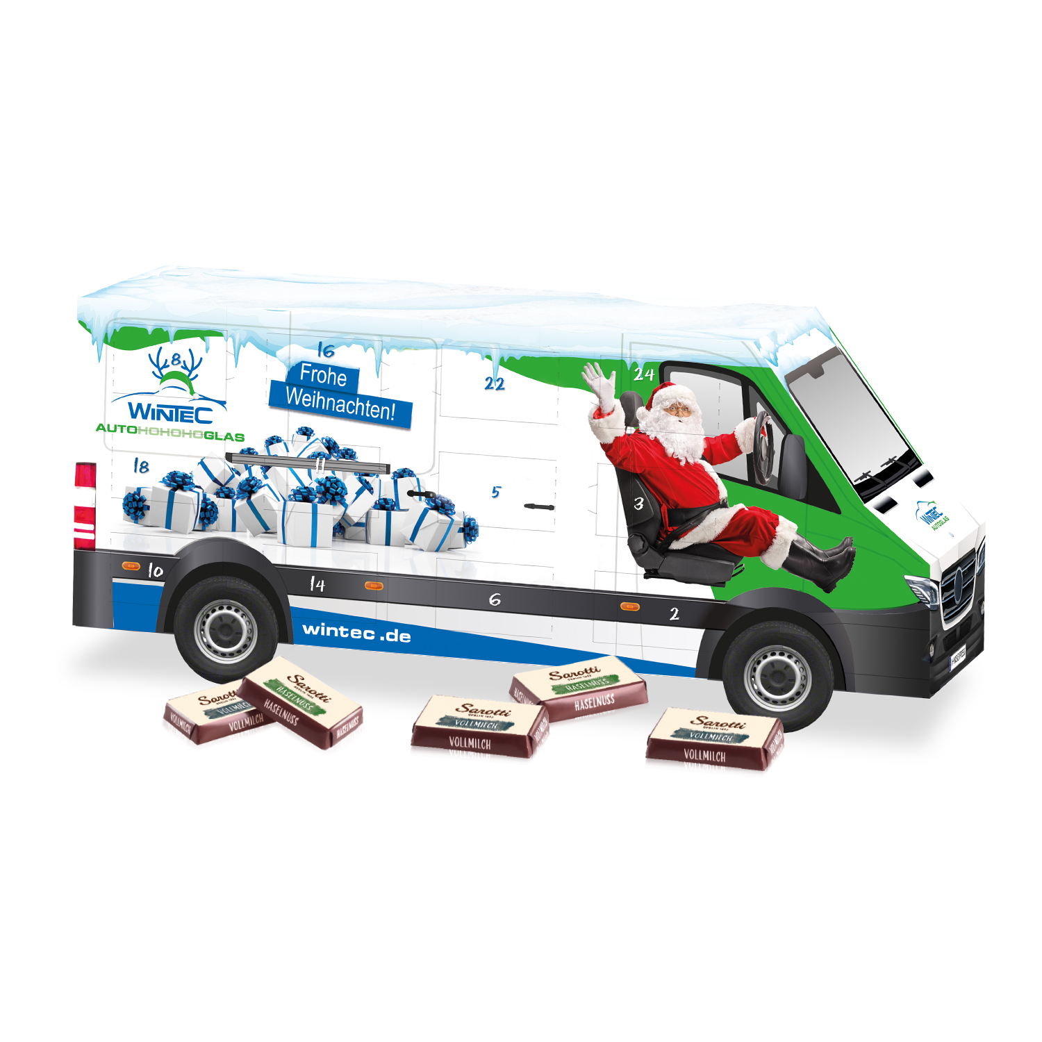 3D Adventskalender "Transporter" mit Sarotti Fairtrade®