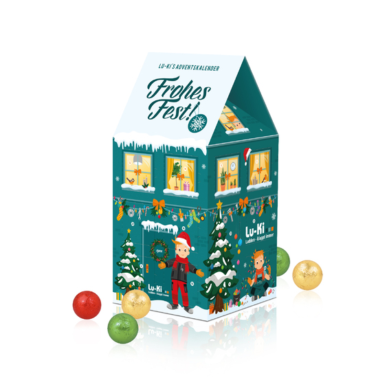 Adventskalender-Haus "XL" mit Fairtrade® Schokolade