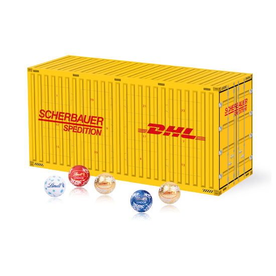 3D Adventskalender "Container" mit Lindt Schokolade