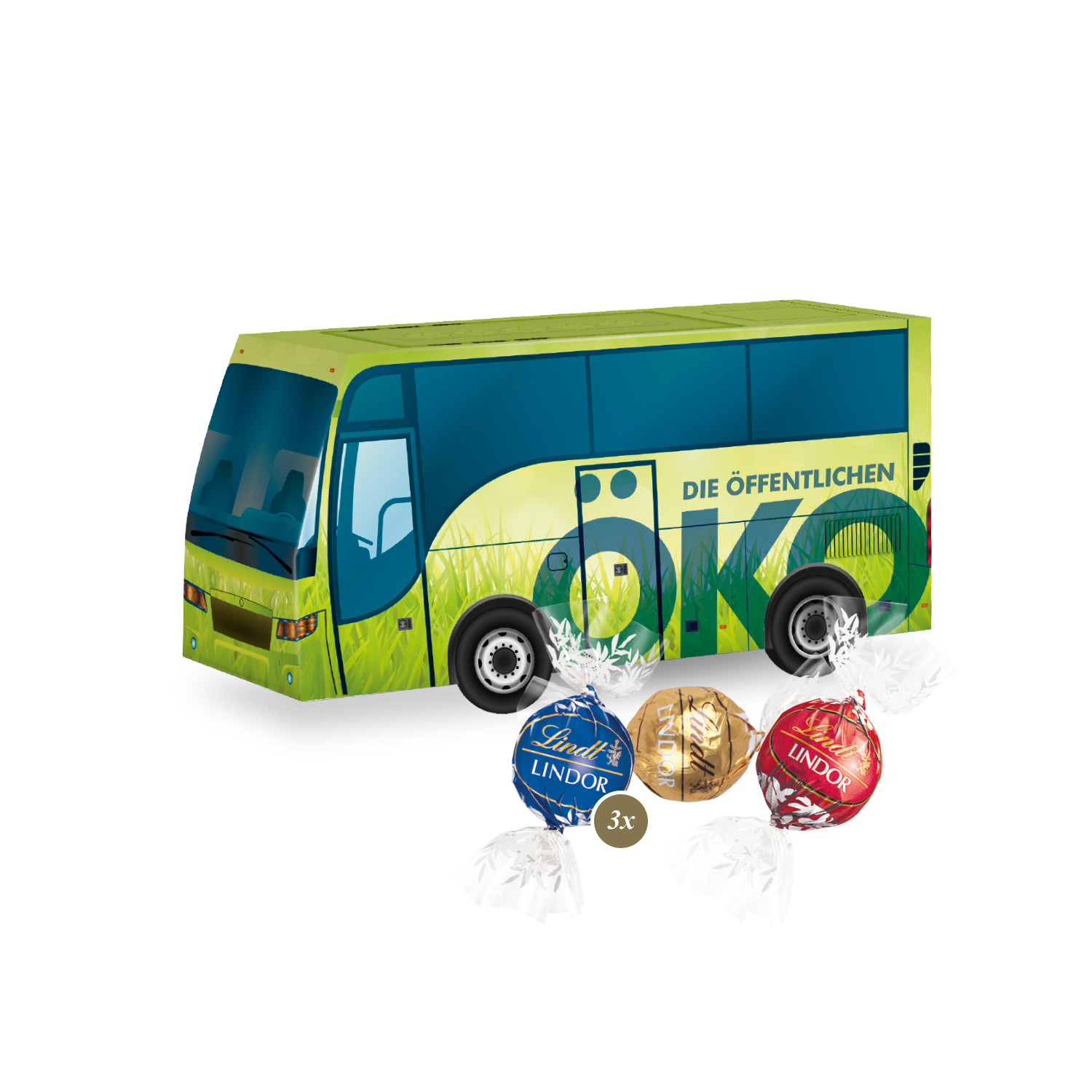 3D Präsent "Bus" mit Lindor Pralinés
