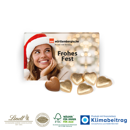 Präsentbox „Business“ mit Lindt Schokoherzen