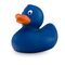 blaue Badeente Boris im Kleinformat mit orangenem Schnabel. Größe: ca. 6 cm. Inklusive Quietschventil