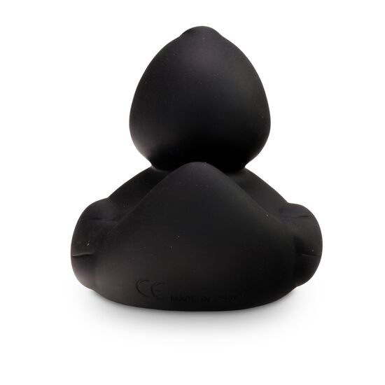 schwarze Badeente Greta Goldschnabel mit goldenem Schnabel, Größe: ca. 8 cm. Inklusive Quietschventil