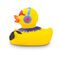gelbe Badeente Danny Disco mit Sonnenbrille, Kopfhörern und Kette,Größeca. 8 cm. Inklusive Quietschventil