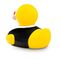 gelbe Badeente Sven Schiri mit schwarzem Trikot,einer roten Karte und Trillerpfeife, Größe: ca. 8 cm. Inklusive Quietschventil