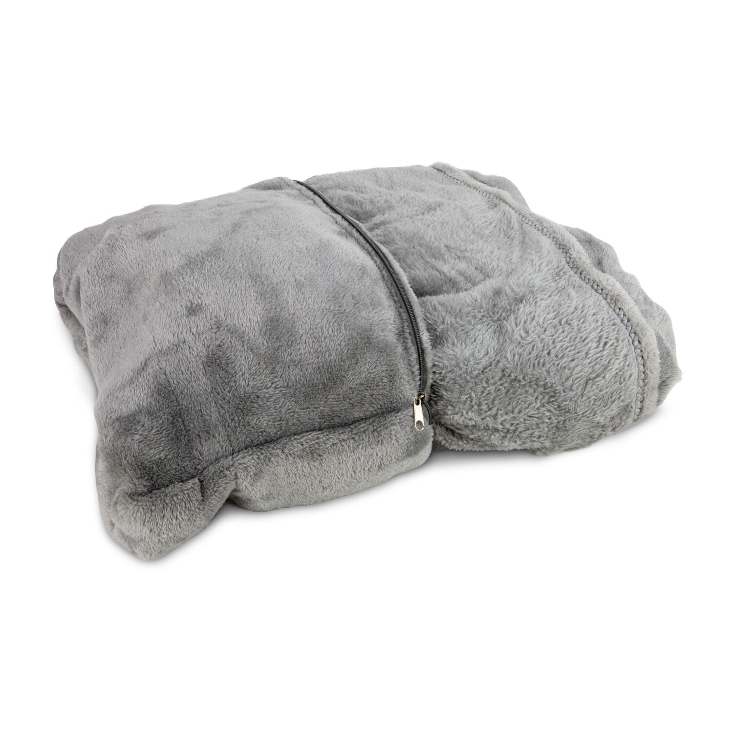 2in1 Verwandlungskissen, Farbe: grau, Maße Kissen: ca. 30 x 38 cm, Maße Decke: 135 x 200 cm, 100% Polyester Flanell, 230 g/m², OEKO-TEX®