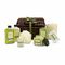 255 ml Duschgel, Bodylotion, Schaumbad, Kerze, 220 g Badesalz, 100 g Seife, Sisal- & Mesh-Schwamm, in Weidentruhe. Duft: Aloe Vera & Kamille