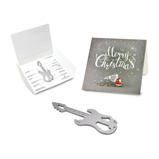 Das Key Tool kommt in einem „Merry Christmas”-Mäppchen inkl. Funktionsbeschreibung. „An die Werkzeuge, fertig, los“!
