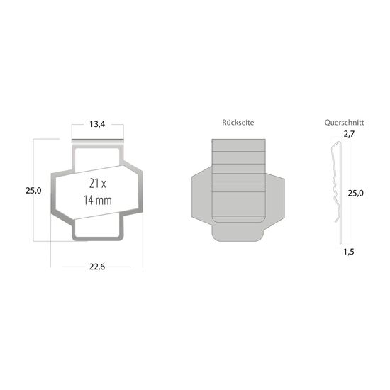 Mehrweg-Büroklammer Shape Clip, 9 Varianten, ideal für das Zusammenhalten von Dokumenten, bis zu 18 Seiten Klemmkraft