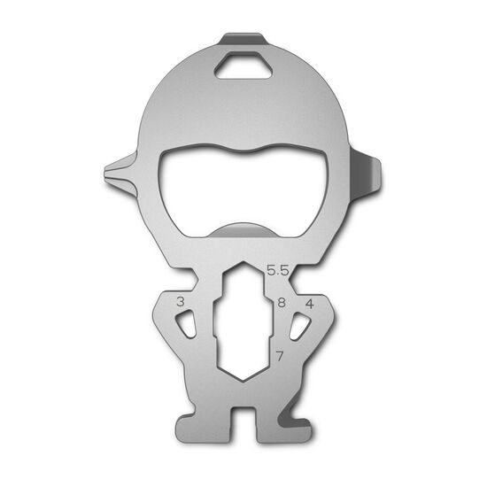 Multifunktionaler Schlüsselanhänger mit 14 Funktionen: Edelstahl Multitool inkl. Funktionsbeschreibung