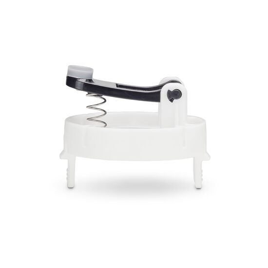 Moderner Thermobecher mit Einhand-Druckknopfverschluss und entnehmbarem Innenteil, 600 ml (Edelstahl - pulverbeschichtet, Kunststoff, Gummi)