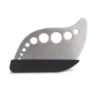 Kräuterabstreifer mit Löchern, inklusive Wiegemesser, ideal für Kräuter, Klingenschutz, spülmaschinengeeignet (Edelstahl, Kunststoff)