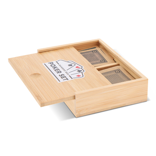 Pokerset in Bambus-Geschenkbox