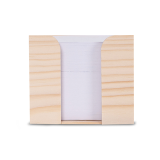 Zettelblock aus Holz, recycelt 10x10x8.5cm