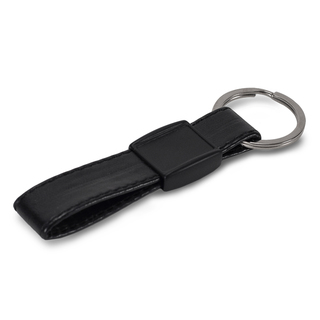 Schlüsselring Metall, echtes Leder